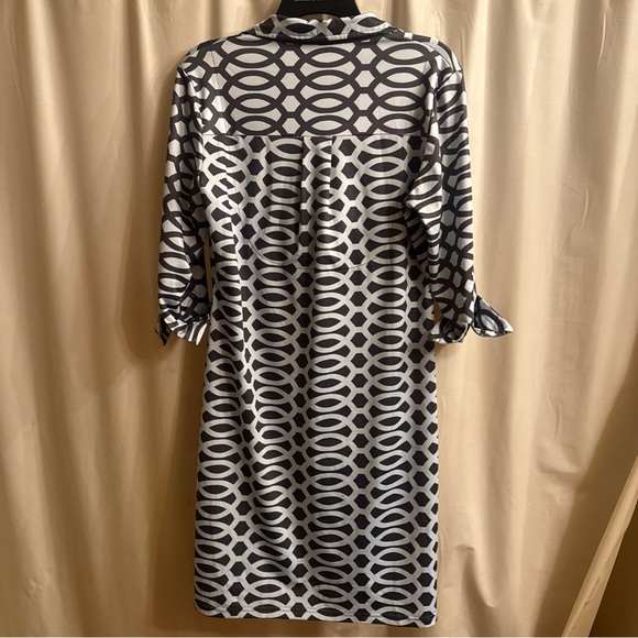 Gretchen Scott Designs Black and White Geometric Tunic Dress - Picture 6 of 6